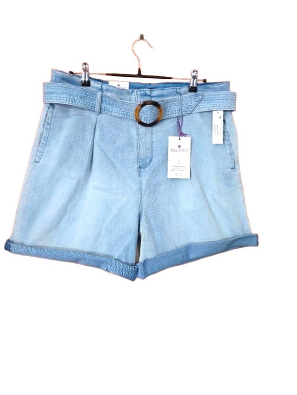 Gloria Vanderbilt Be Glorious Belted Denim Shorts NWT Sz 18 - Picture 1 of 4
